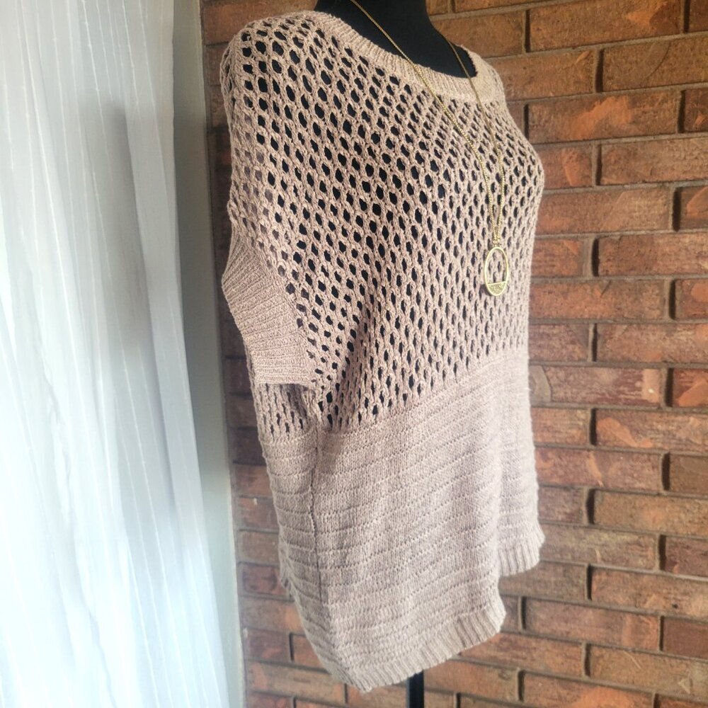 Workshop Andrea Jovine Taupe Open Knitted Sweater - Size M - Picture 6 of 9